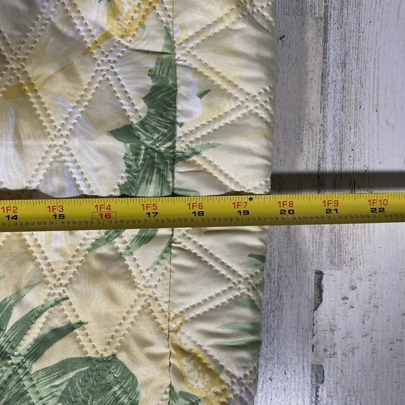 Homemade Quilted Tote Bag Reusable Shopping GrannyCore Yellow Tropical Flowers - Picture 5 of 8